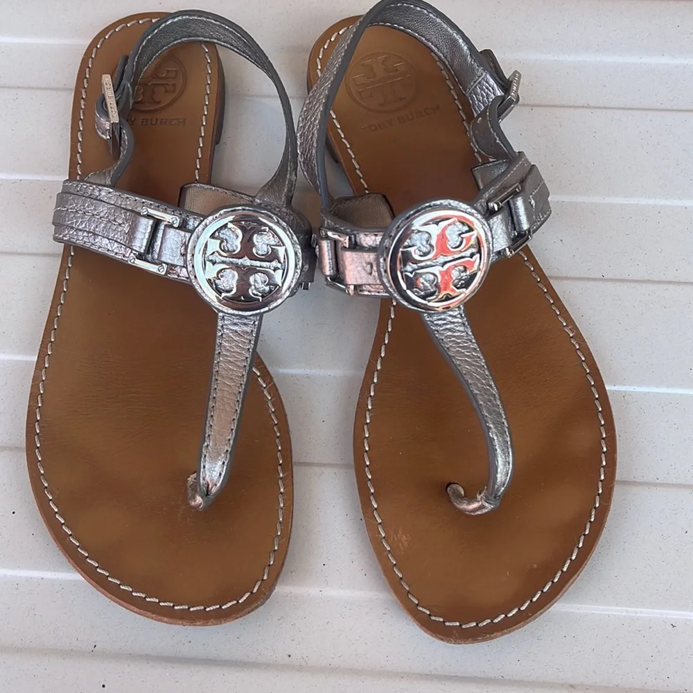 Tory Burch Silver Sandals